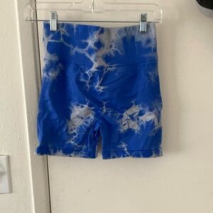 Blue Tie-Dye Athletic Shorts